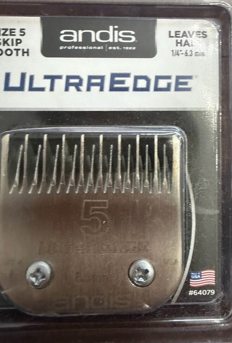 Andis UltraEdge Size 5 Skip Tooth Clipper Blade #64079 New Sealed USA